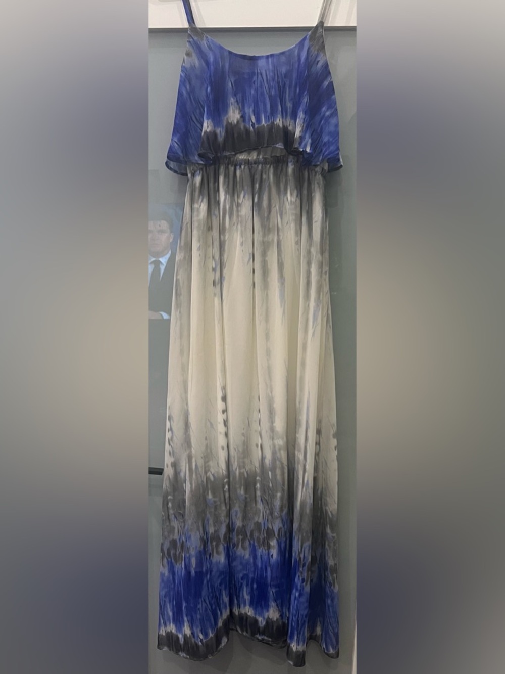 FORA Blue and Cream Ombre Maxi Dress Size Small